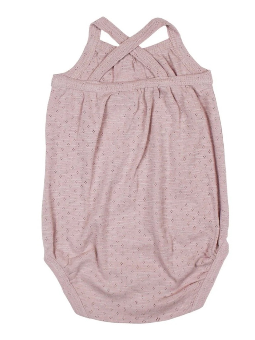 0-3m NWT L'ovedbaby Girls Pointelle Crossback Bodysuit- Mermaid Pink - Picture 2 of 6